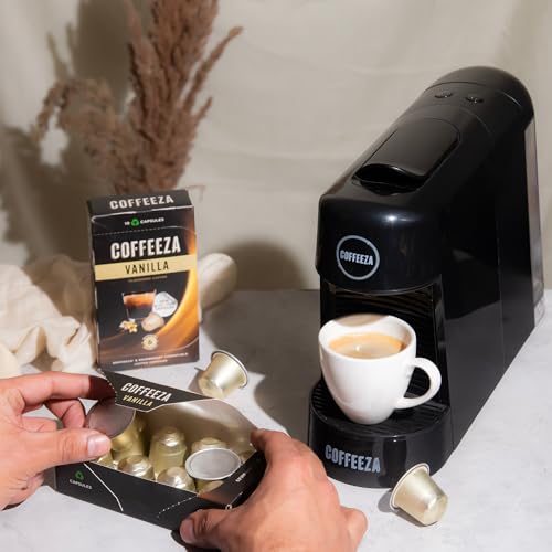 COFFEEZA Vanilla Flavoured Aluminium Coffee Capsules, Intensity - 6 |100% Arabica | Nespresso Compatible Coffee Pods | Box Of 1 (10 Capsules)