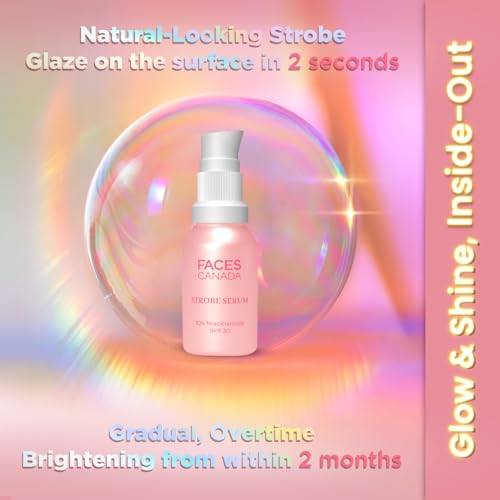 Image of FACES CANADA Strobe Serum Mini - 15ml | Brightening Serum + Strobe Cream + SPF 30 Sunscreen | 10% Niacinamide | Removes Dark Spots & Hyperpigmentation | GlowLift Complex | Instant Glow
