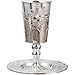Fituenly Versilberter Kelch Untertasse, Vintage-weinglas, Traditioneller Havdalah-Becher Für Das Jüdische Pessachfest, Kiddusch-Becher-Set, Gastgeschenk, Judaica-Geschenk