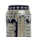 Collectible German Castle Festive Engraved Cobalt Blue Beer Stein