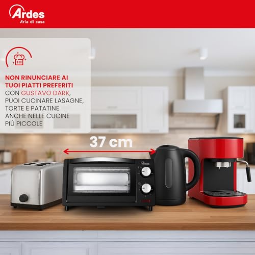 ARDES - AR6211B Four électrique d'une capacité de 10 litres avec éclairage interne Thermostat et minuterie réglables avec double vitrage Arrêt automatique - Avec accessoires, Noir – Image 6