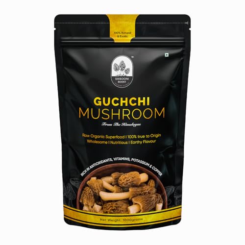 Champiñones Gucchi potenciadores de hongos | Hongos Morel de Cachemira | Delicia culinaria saludable y versátil, rica en nutrientes | 100% Natural y Orgánico | Seco| 1 kg gramos (35,3 onzas)
