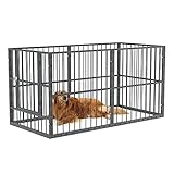 LEMONDA 34'- 68' Inch Extendable Dog Fence with Door,Telescopic Pet Dog Playpen for Medium Large...