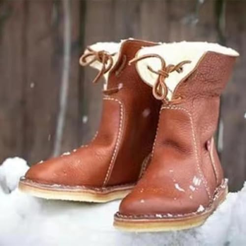 Vintage Buttery-Soft Waterproof Wool Lining Boots Vintage Buttery-Soft Wool Lining Boots PU Leather4