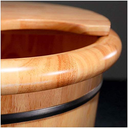 Balde sólido de madera para baño de pies natural miniatura 3