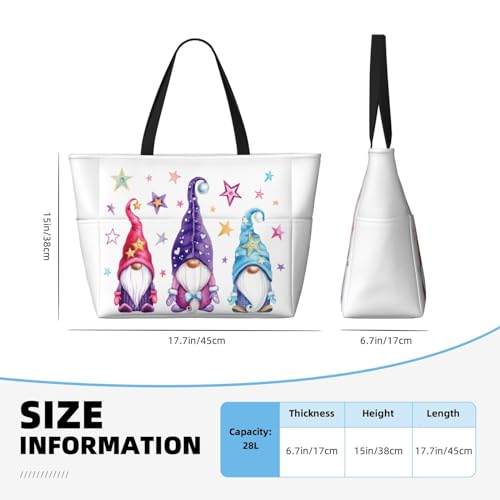 Magic Gnome Stars Beach Bags Tote for Women Waterproof Large Gym Pool Swim Bag With Wet Compartment for Weekender Travel Daily Work3