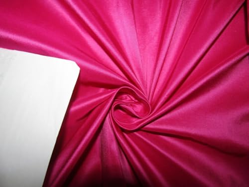 100% Pure Silk Taffeta Fabric Hot Fiery Pink Color 54