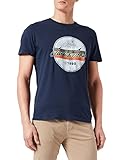 algodón Jack & Jones Jorbrady SS Crew Neck Sn-Camiseta de Manga Corta, Azul Marino, XL para Hombre