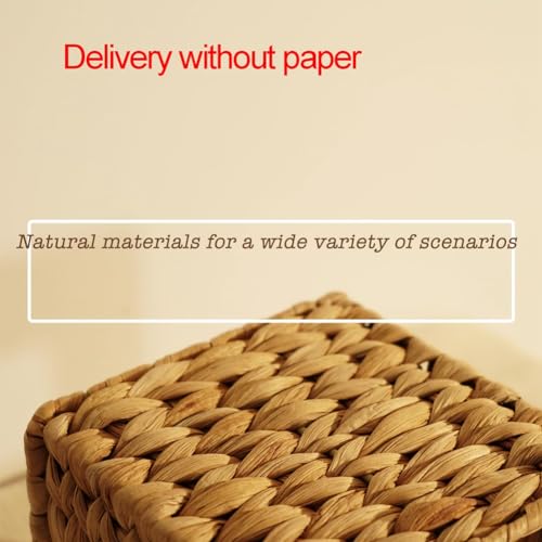 Hopbucan Water Hyacinth Handwoven Tissue Box Cover, Handmade Wicker Napkin Box Holder, Rustic Decorative on Table and Bathroom - Cosy Home Interiors Hopbucan Water Hyacinth Handwoven Tissue Box Cover, Handmade Wicker Napkin Box Holder, Rustic Decorative on Table and Bathroom - Image 2