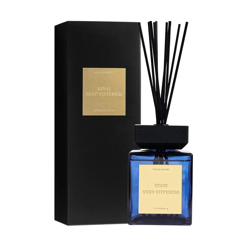 LUXXIA - HAVA - Ocean - 1000ml Raumduft mit aromatisch holzigen Duft - Raumerfrischer Duftstäbchen Raumdiffusor Diffusor Diffuser Stäbchen Lufterfrischer Wohnung Duftspender Bad Deko Raum Zimmer WC