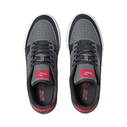 Image of PUMA Men's CAVEN DIME Sneaker, Flat Medium Gray-Flat Dark Gray-For All Time Red, 9.5