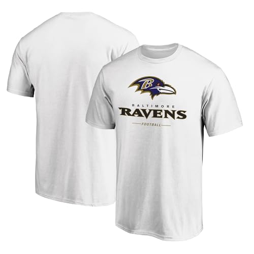 Fanatics Men's White Baltimore Ravens Logo Team Lockup T-Shirt