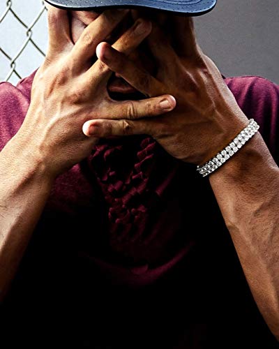 Jinao BRA17080003-RG-7 2 Rows Aaa Cubic Zirconia Iced Out Tennis Bling Lab Simulated Diamond Bracelet  thumb #4