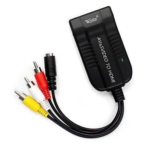 Wiistar AV CVBS to HDMI Converter Male Composite Female RCA S-Video to HDMI Adapter Support 720P 1080P for TV VHS VCR DVD - Thumbnail 2