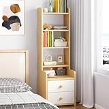 Mesita de Noche Buró para Recamara Mesita de Noche con Estantería Altas de Almacenamiento de Estanterías de Mesita de...