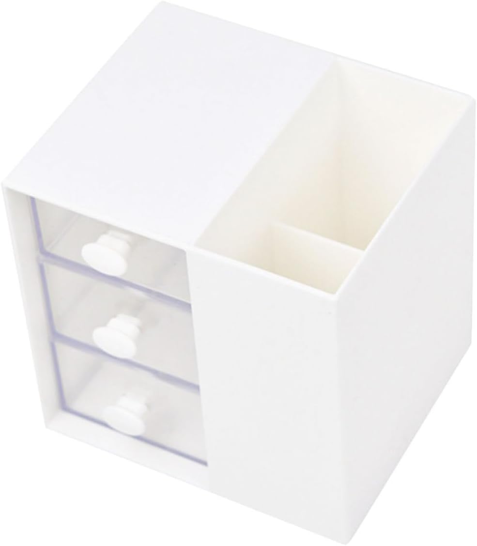 Large Capacity Stationery Container Multi-function Desktop Organizer White Household Office Supply Storage Box for Desk Accessories