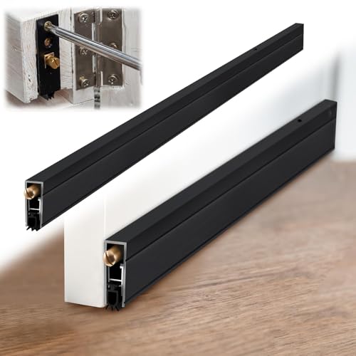 Yaocom 2 Pack 48 Automatic Door Sweep Mechanical Aluminum Drop Down Auto Exterior Door Bottom Seal Surface Mounted 11/20 W x 48 L x 1-3/8 H with Neoprene Insert White