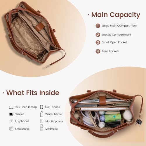 Image of LOVEVOOK Lunch Tote Bag for Women, Laptop Bag for Work with Insulated Lunch Compartment 15.6 Inch 2 in 1 Lunch Tote Large Capacity Computer Handbag for Work, Teacher, Nurse, Office, Casual
