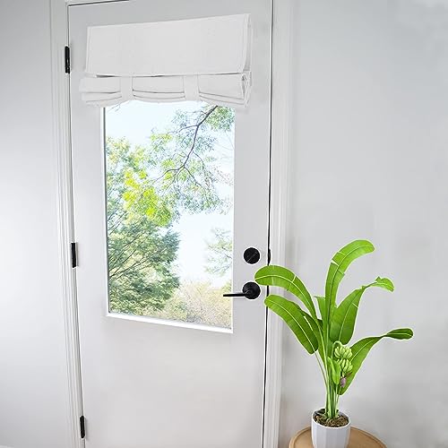 Image of WdFour French Door Curtain - Blackout Thermal Insulated Door & Window Cover for Front/Side Doors - Noise Reducing & Energy Saving - Greyise White, 30x40 Inches, 1 Panel