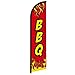 Infinity Republic - BBQ (Red) Windless Full Sleeve Banner Swooper Flag - Perfect for Restaurants, BBQs, Festivals, Stores, etc!