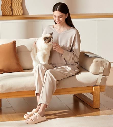 Image of Womens Platform Cloud Slides with Arch Support, Adjustable Double Buckle Recovery Sandals, Comfort Lightweight Ultra Cushion Wedge Sandal