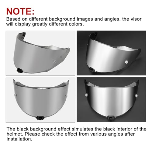 Image of PSLER Shatterproof Motorcycle Helmet Visor for KYT R2R,Silver | Impact-Resistant ,UV400 Protection, Motorcycle Tinted Face Shield for KYT R2R,Visor Replacement