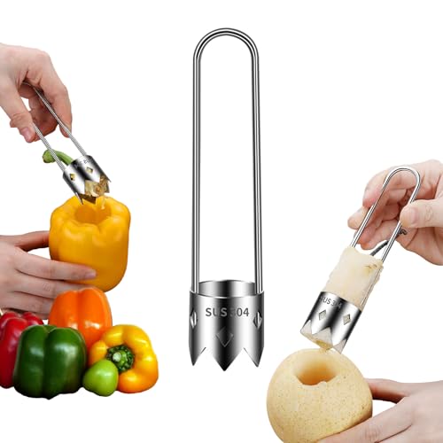 Ferramenta de remoção de sementes de pimenta, removedor de descaroçador de frutas de aço inoxidável,