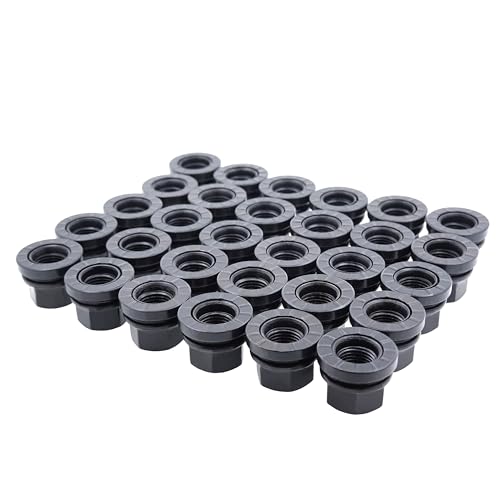 EZAccessory Wheel Lug Nuts Replacement for Ford F250 F350 1999-2002 14x2 Thread Flat Washer Black Set of 32