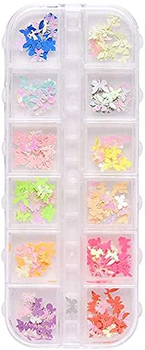XinYiC Paillettes pour ongles en forme de papillon - Décoration d'ongles - Pour femme et fille - #E Cover