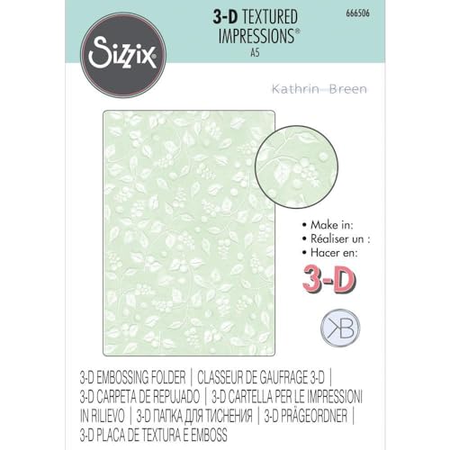 Sizzix Multi-Level Textured Impressions A5 Embossing Folder-Snowberry by Kath Breen