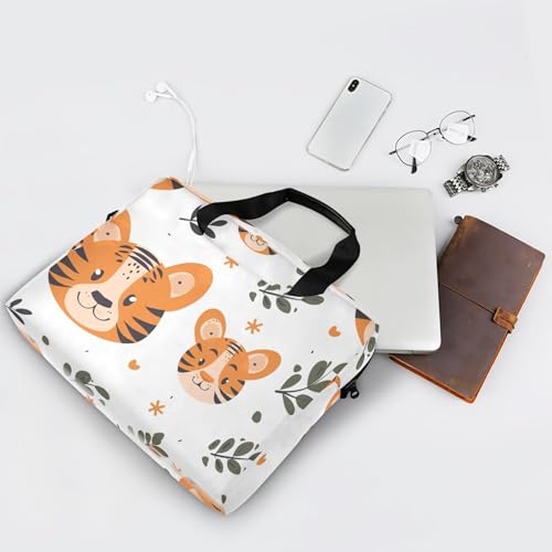 Maletín para portátil con diseño de tigre y hojas, 13-15.6 pulg miniatura 7