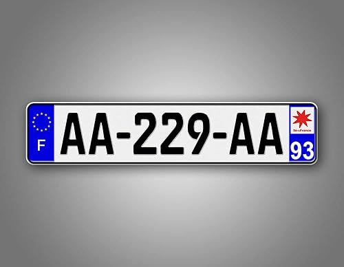 Miniatura 5 de Placa de matrícula francesa con texto personalizado, novedosa etiqueta francesa para automóvil, personalizada, no en relieve, matrícula europea de