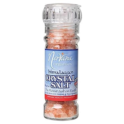 Nirvana Organics Himalayan Crystal Salt Granules Glass Grinder 125g