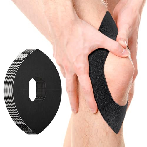 OOCOME 10 Pcs Precut Kinesiology Tape for Knees, Waterproof Breathable Comfortable Elastic Athletic Latex-Free Tape, Sport Knee Tape for Relief of Muscle Pain and Support Joint Muscle Knee