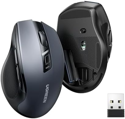 UGREEN 2.4G Wireless Vertical Ergonomic Mouse - Adjustable DPI 4 Levels For Windows/Mac/Android