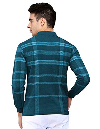 Image of EYEBOGLER Men's Polo Neck Full Sleeves Printed T-Shirt