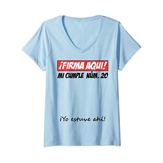 Mujer Firma Aqui 20 cumpleaños I libro de visitas Camiseta Cuello V