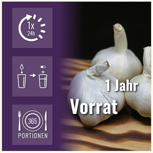 Schwarzer Knoblauch Kapseln hochdosiert 9000 mg Aus 15:1 Extrakt - 365 Kapseln - Black Garlic Capsules - Vegan...