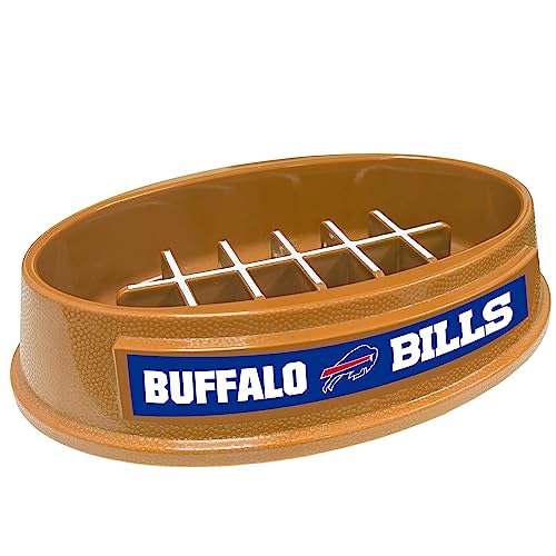 Image of NFL Super-Bowl Buffalo Bills Slow Feeder Dog & Cat Bowl. Football Design for Healthy Digestion. Non-Slip for Large & Small Pets