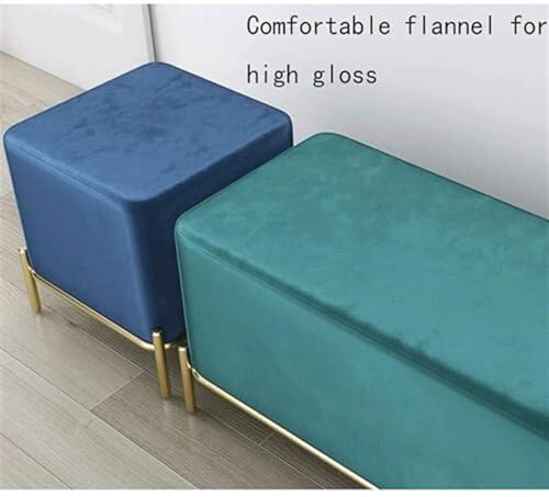 Tabouret pouf gris 41,5 cm polyvalent pour coiffeuse et salon - 5