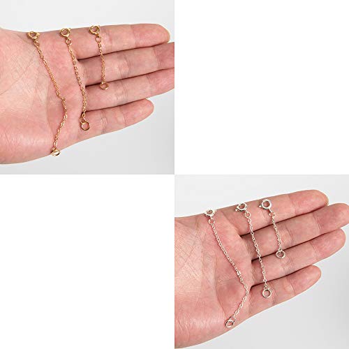 Image of Softones 12-18Pcs Ankle Bracelets Extenders-Extension for Womens Jewelry(1 2 3 Inch),with Lobster Clasp and O-Clasp from Gold Silver Rose Gold