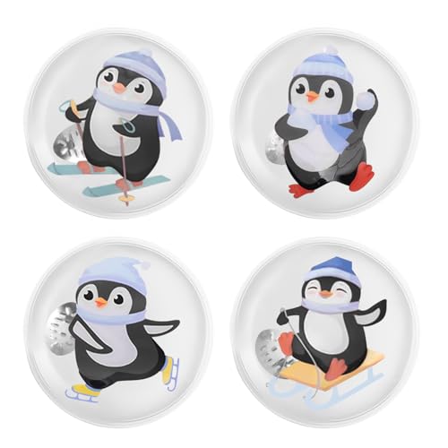 Scaldamani Riutilizzabile 4 Pezzi, Scaldatasche Tascabili per Bambini, Mini Scalda Mani Gel Portatile, Scaldamani Gel da Piegare, Regali Natalizi Invernali per Bambini Adulti