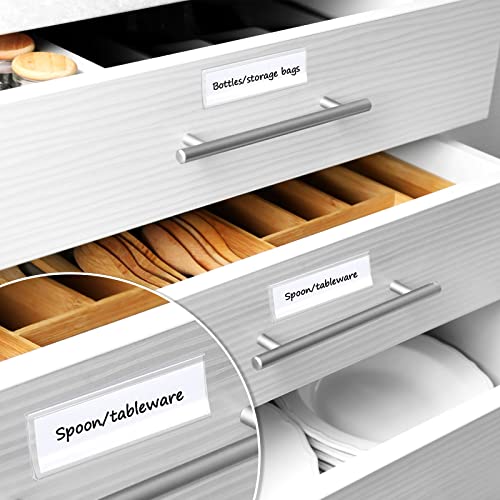 3 X 1 Inch Self Adhesive Label Holders With Paper Label Inserts Clear Shelf Tag Label Holders Plastic Price Tag Holder For Supermarket School Library Bookshelves Mailbox Storage Bins (150 Pieces) #TOP2