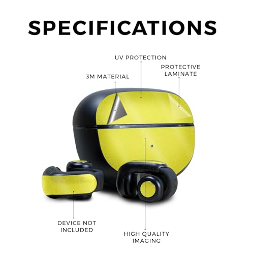 Image of Glossy Glitter Skin Compatible with Bose Ultra Open Earbuds - Solid Yellow - Premium 3M Vinyl Protective Wrap Decal Cover - Easy to Apply | Crafted in The USA by MightySkins