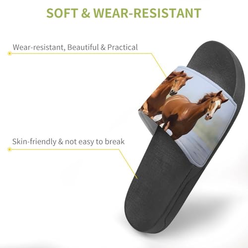 Running Horses Non Slip Slides Sandals for Women Men Quick Drying Shower Shoes for Bathroom Pool Beach3
