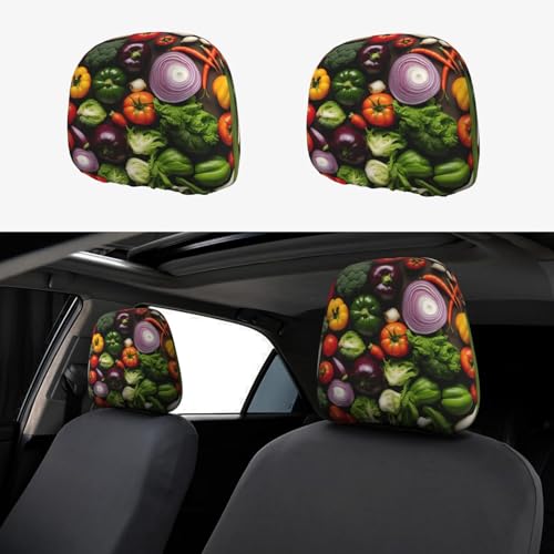 bnvaab Introduction of Various Vegetables Print 2 Pcs Car Headrest