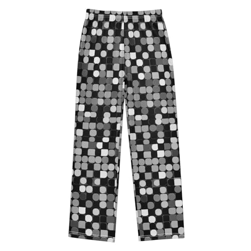 Abstract Geometric Pajama Pants Soft Lounge Sleepwear PJ Bottoms with Elastic Waist Ages 6-14 Years