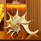 【Muschelschale Ornamente Skulptur】: Muschelschale Ornamente Skulptur Größe:40,5 x 5,5 x 28 cm , Farbe: Gold. Lieferumfang: 1 x Muschelschale Ornamente Skulptur.