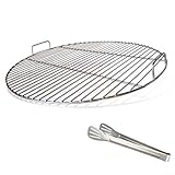 Runder Grillrost aus Edelstahl mit Griff, für Weber 7432 Ersatz, 45 cm/53 cm/55 cm, kompatibel mit Weber 57 cm Kugelkohlegrills (45 cm)