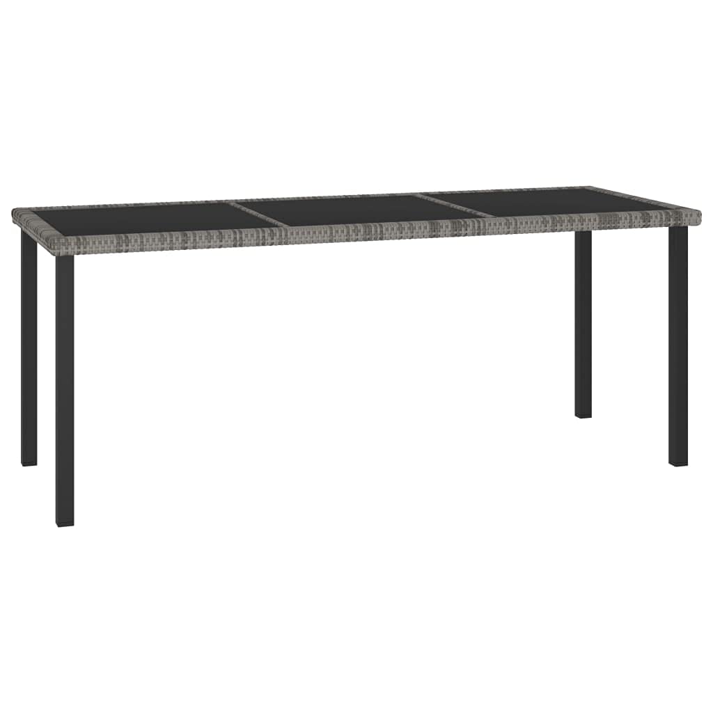 vidaXL Ensemble de Salle à Manger de Jardin 7 pcs Mobilier à Dîner Table et Chaises de Patio Salon de Jardin Extérieur Terrasse Gris Résine Tressée